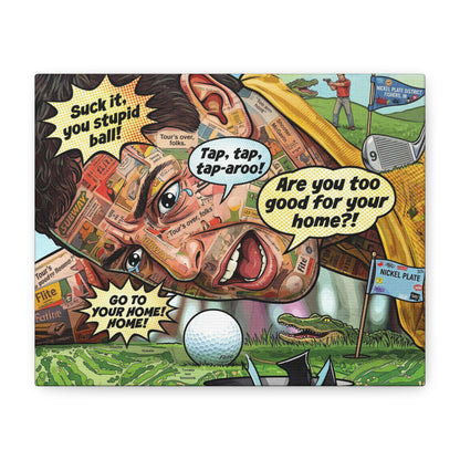 Happy Golf Pop Canvas Art — Matte Stretched Canvas Print
