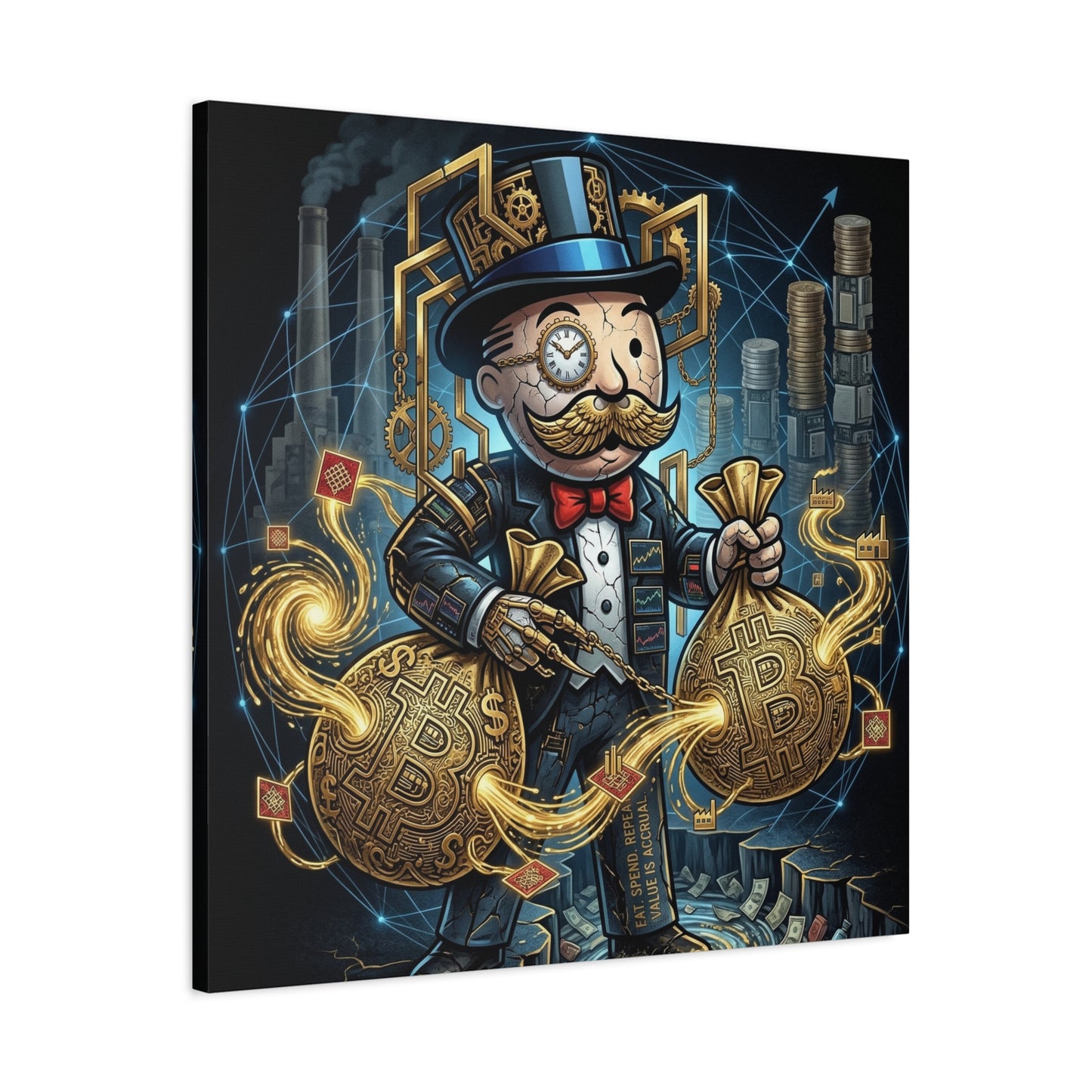 Rich Uncle Pennybags Canvas Wall Art Print