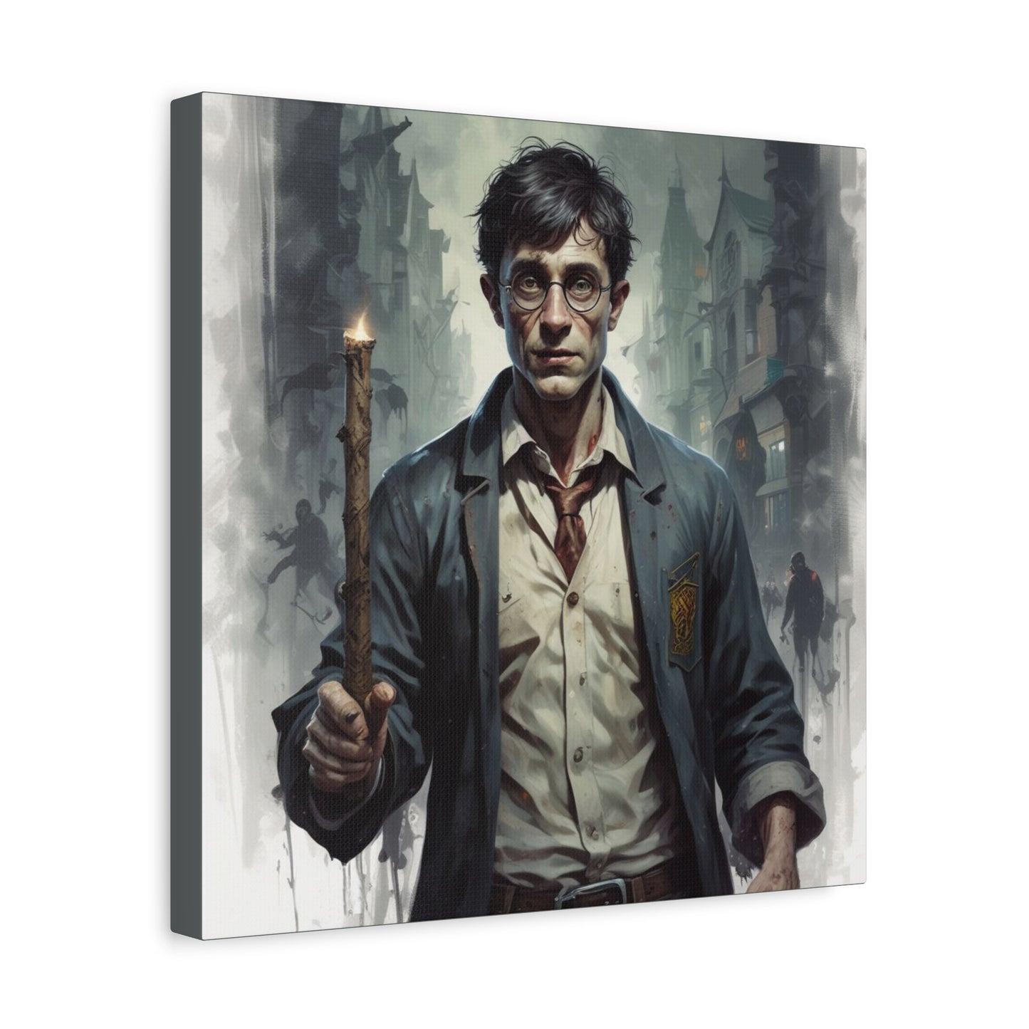 Dark Harry Canvas Print — Moody Urban Fantasy Stretched Wall Art