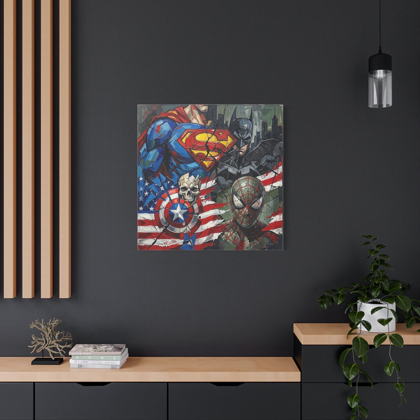 Superhero Abstract Canvas Wall Art Print