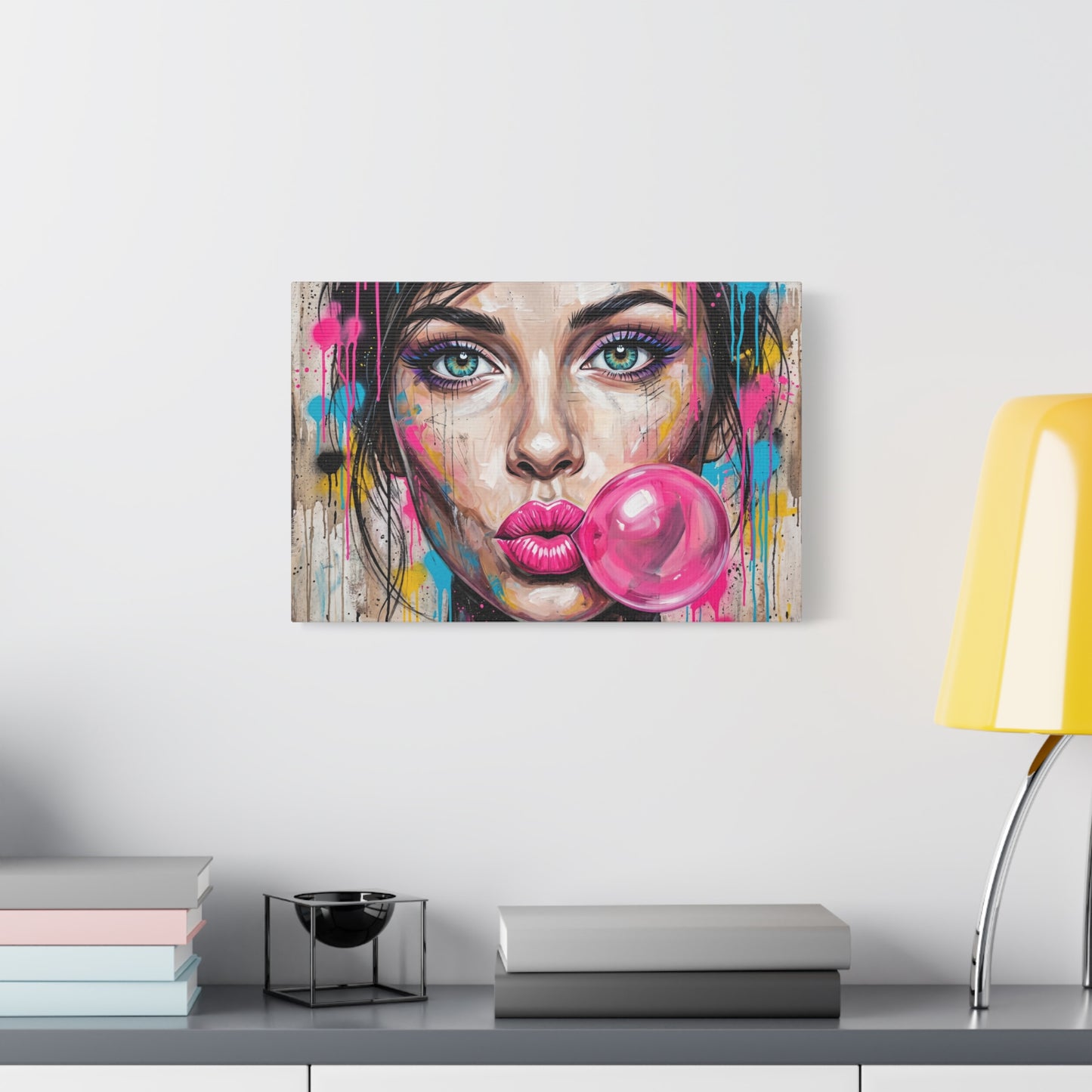 Abstract Bubble Girl Canvas Print — Matte Stretched Wall Art