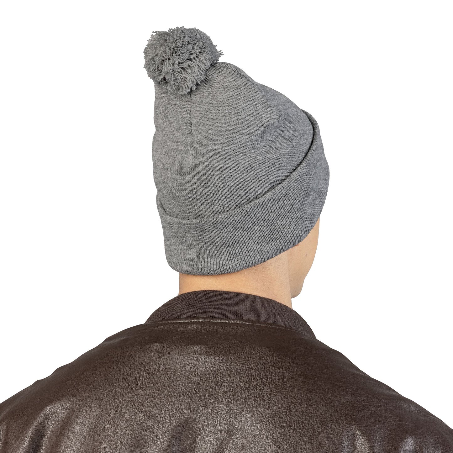 Embroidered Pom-Pom Beanie — "Spitters Are Quitters!" Cozy Winter Hat