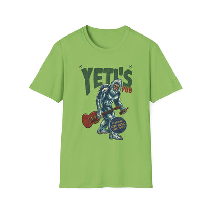 Yeti's Pub Graphic T-Shirt — Vintage Rock Band Snowman Design