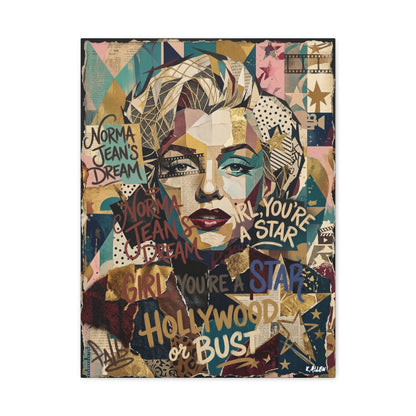 Hollywood Star Portrait Matte Canvas Wall Art, Stretched 1.25"