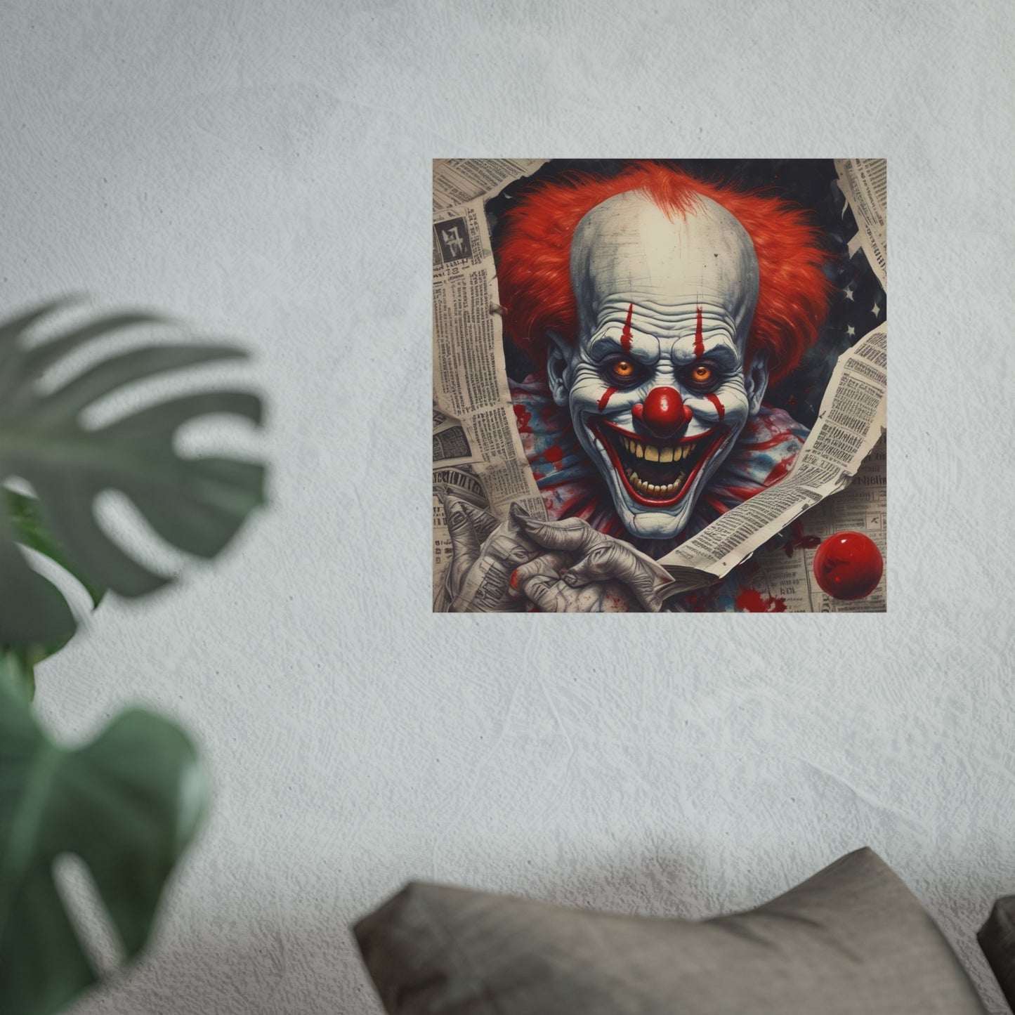Creepy Pennywise-Style Scary Circus Wall Art