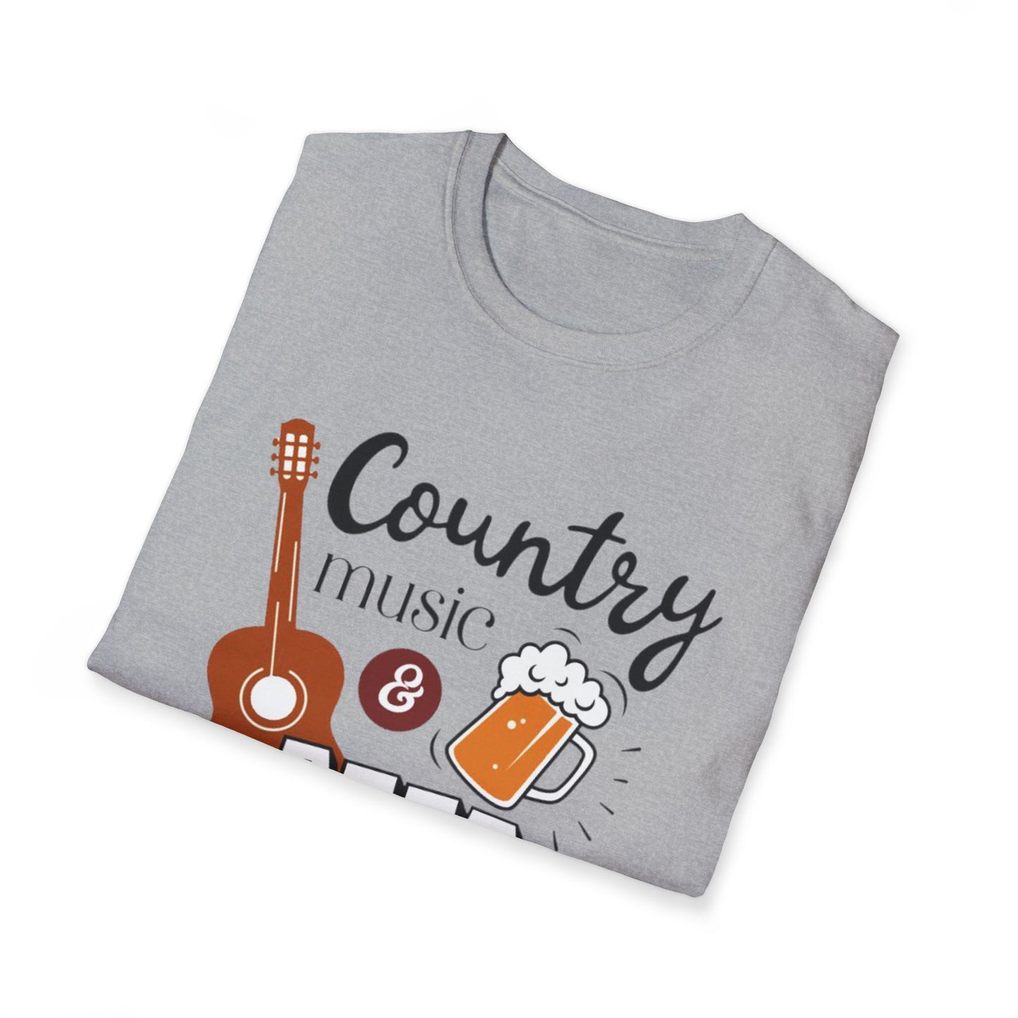 Country Music & Beer T-Shirt — "Country Music & Beer That's Why I'm Here" Graphic Tee