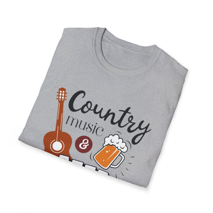 Country Music & Beer T-Shirt — "Country Music & Beer That's Why I'm Here" Graphic Tee