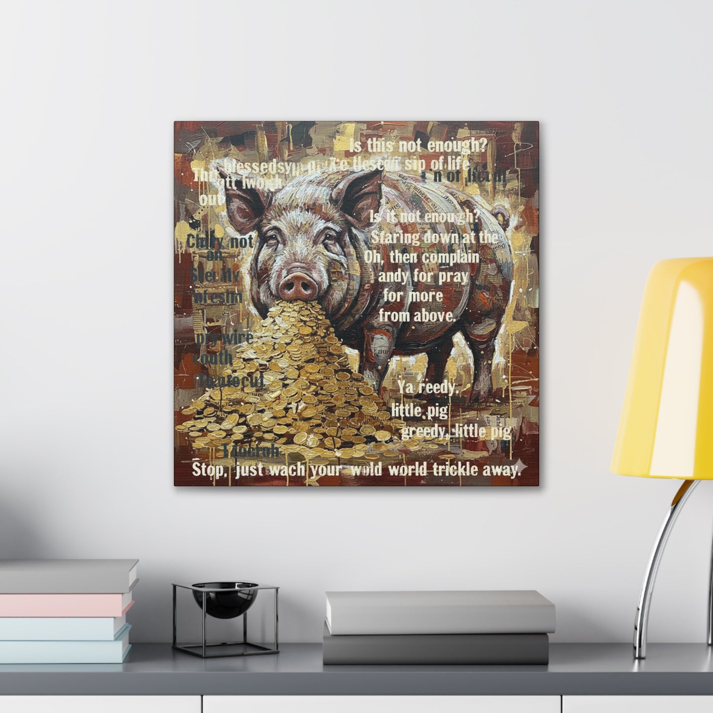 DMB Pig Inspired art - 'Greedy Little Pig' Farmhouse Wall Art