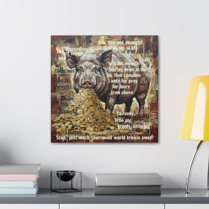DMB Pig Inspired art - 'Greedy Little Pig' Farmhouse Wall Art