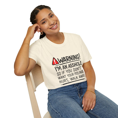 Warning I’m An Asshole T-Shirt – Funny Sarcastic Graphic Tee