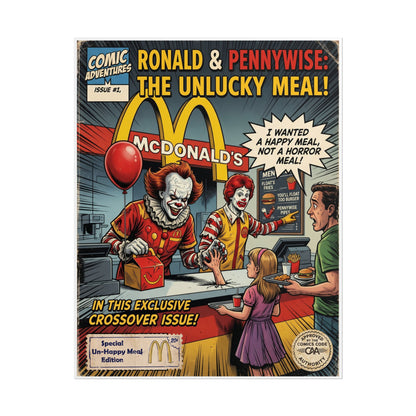 Horror at McDonald's Pennywise Poster — Rolled Horror Movie Art Print