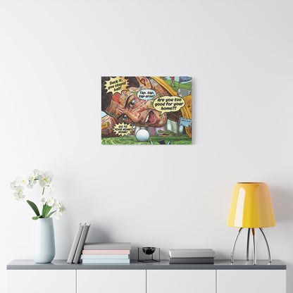 Happy Golf Pop Canvas Art — Matte Stretched Canvas Print