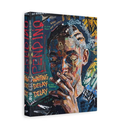 Urban Portrait Matte Canvas Print — 'Waiting Delay' Contemporary Street Art