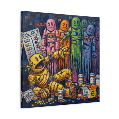 Depressed Pacman Canvas Wall Art Print