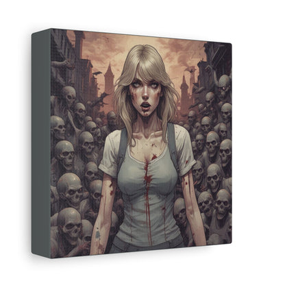 Zombie Swift Matte Canvas Wall Art — Gory Gothic Horror Illustration