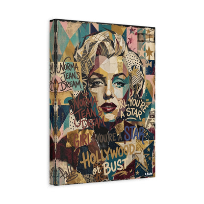Hollywood Star Portrait Matte Canvas Wall Art, Stretched 1.25"