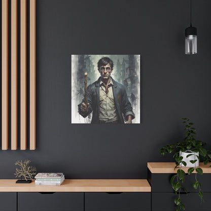 Dark Harry Canvas Print — Moody Urban Fantasy Stretched Wall Art