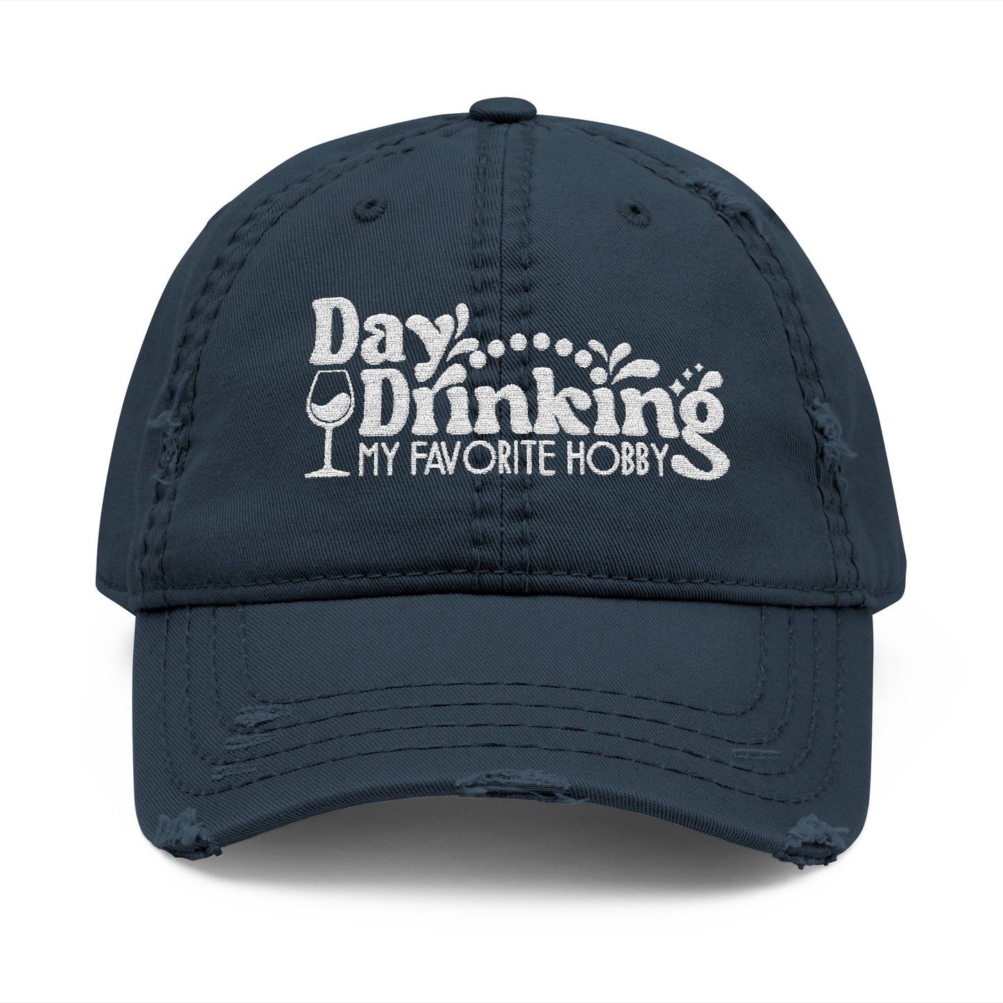 Day Drinking Squad Distressed Dad Hat — Embroidered Casual Baseball Cap