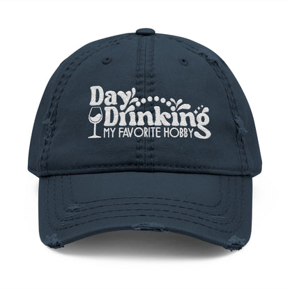 Day Drinking Squad Distressed Dad Hat — Embroidered Casual Baseball Cap
