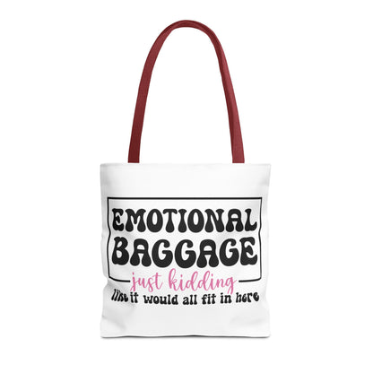 Emotional Baggage Tote Bag — Funny "Emotional Baggage (just kidding)" Reusable Shopper