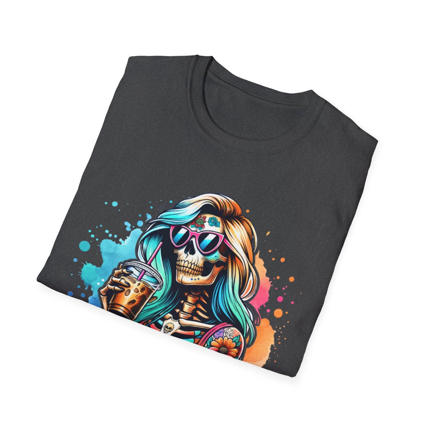 Cool Moms Club Skull T-Shirt — Colorful Day of the Dead Mom Graphic Tee