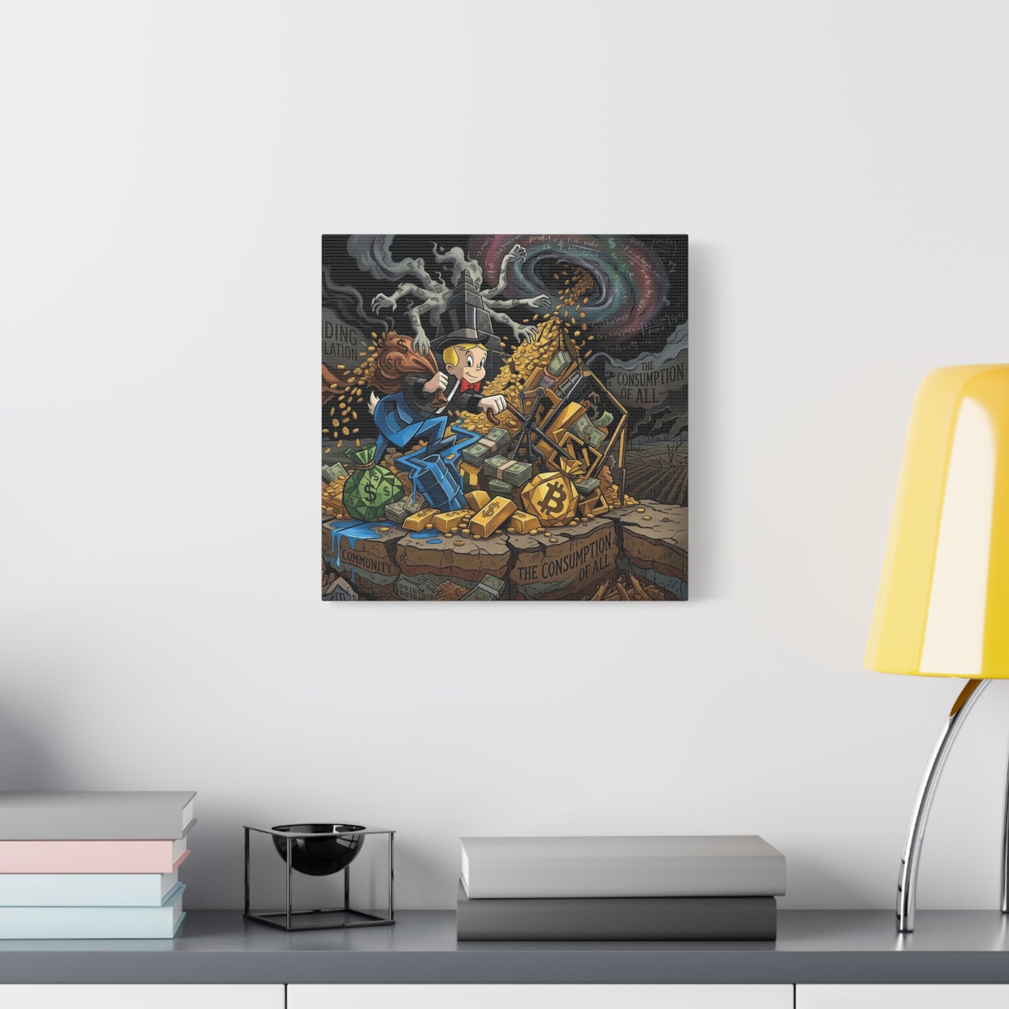 Greed Canvas Wall Art Print