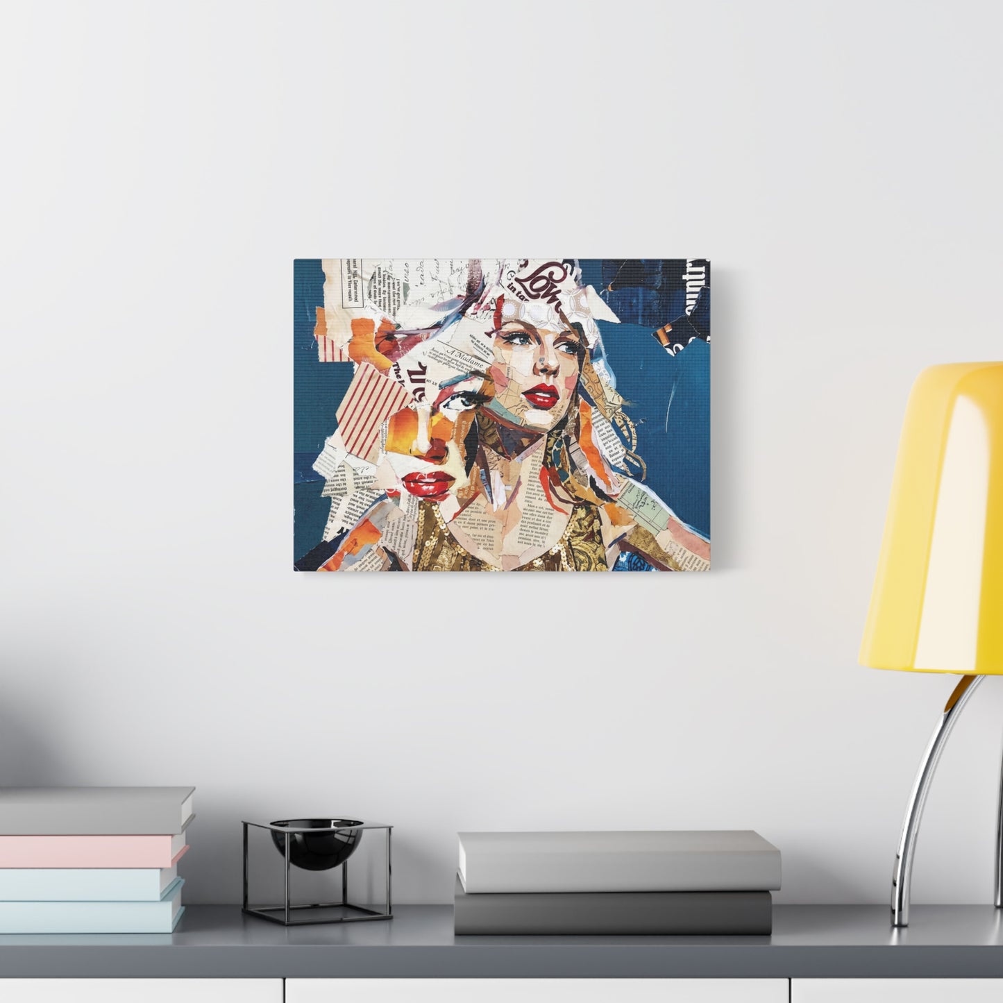 Pop Art Collage Woman Canvas Print — Modern Portrait Wall Art