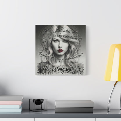Swift Inspired "You Belong With Me" — Matte Stretched Canvas Wall Art