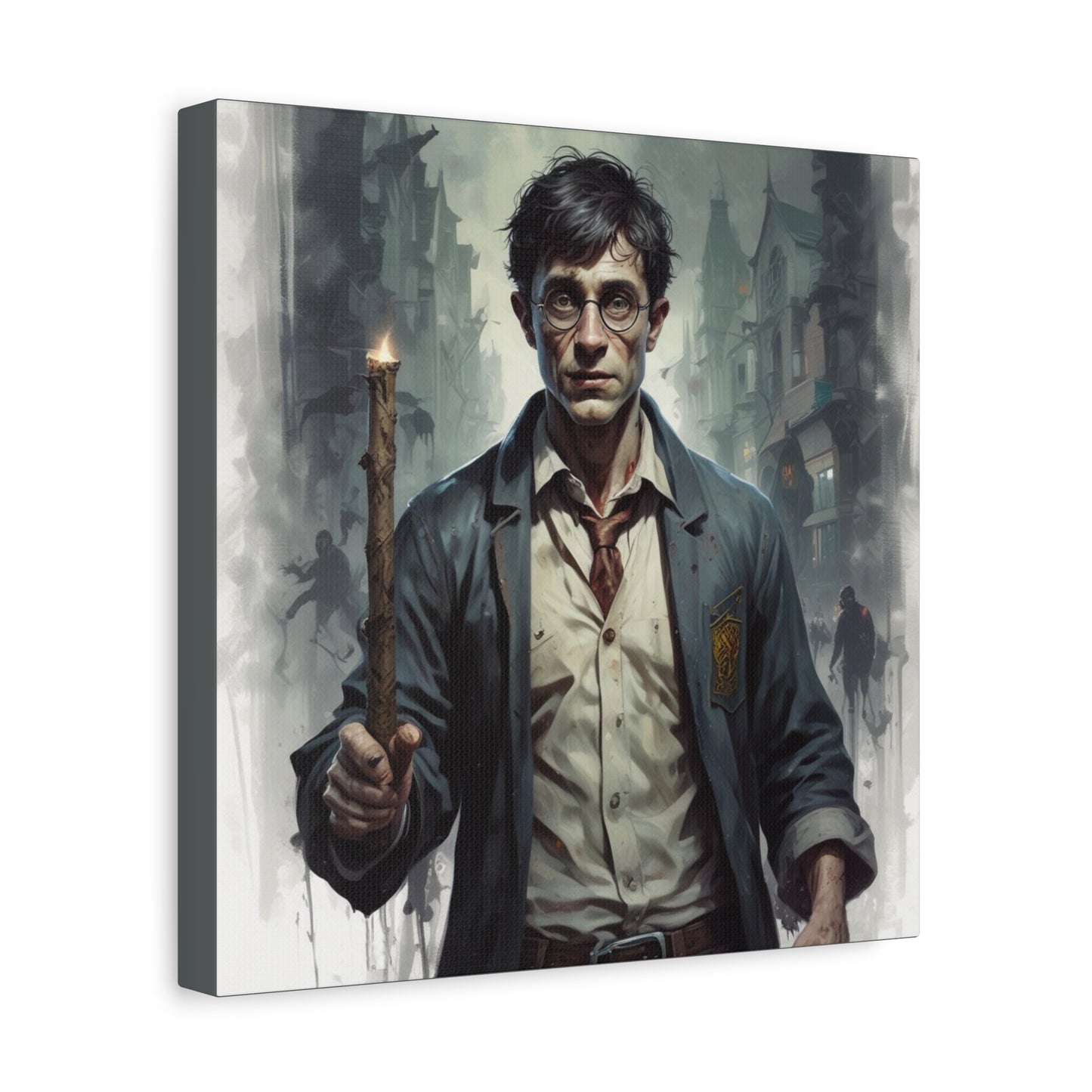 Dark Harry Canvas Print — Moody Urban Fantasy Stretched Wall Art