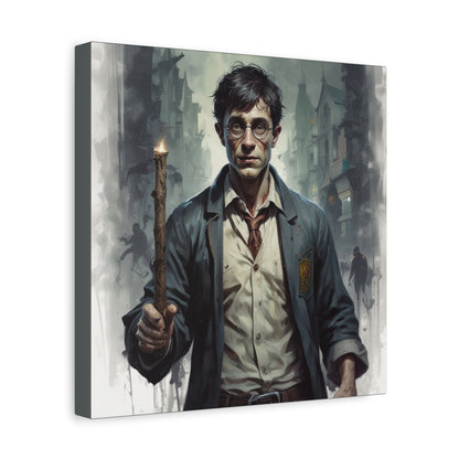 Dark Harry Canvas Print — Moody Urban Fantasy Stretched Wall Art