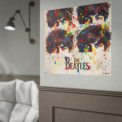 The Beatles Color Splash Poster — Pop Art Rolled Wall Print
