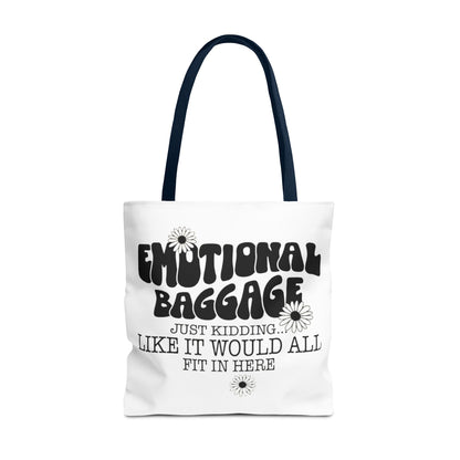 Tote Bag — "Emotional Baggage" Funny Quote Tote with Daisy Vibe
