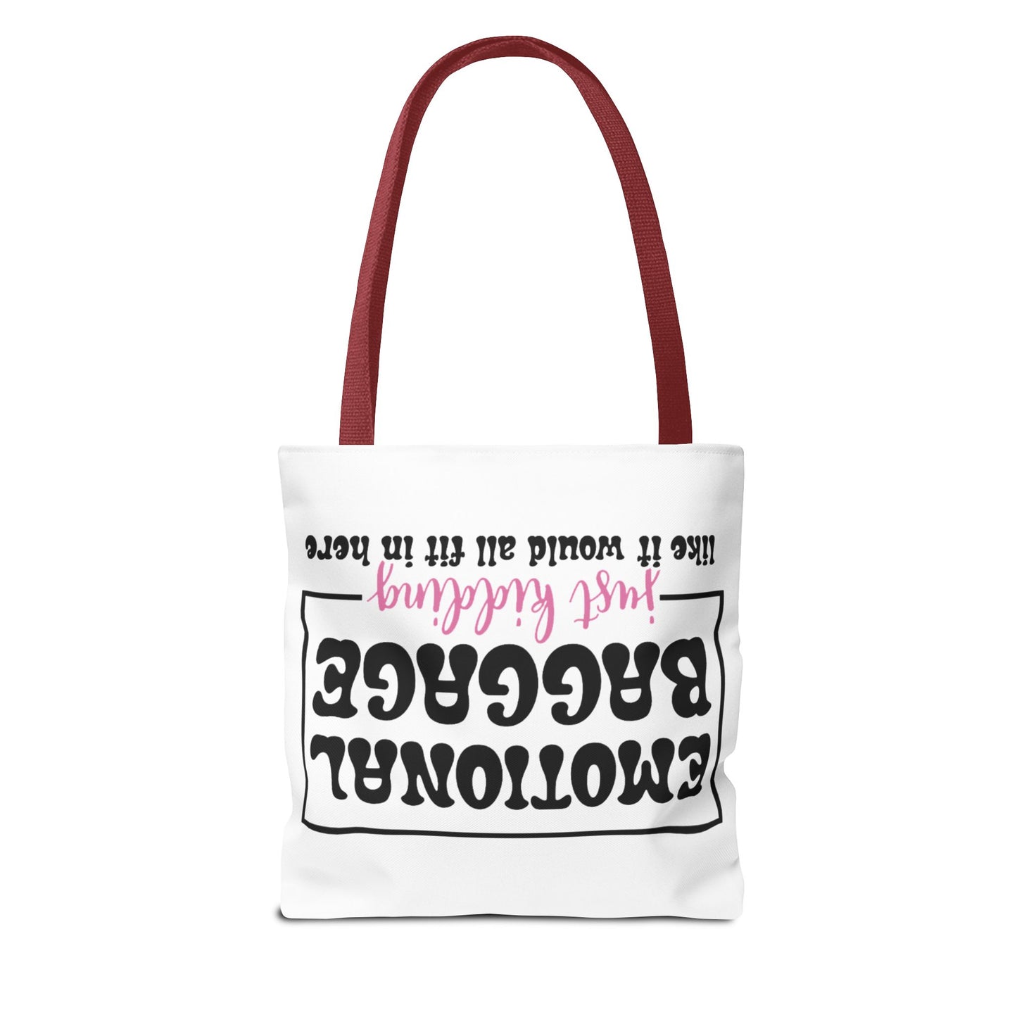 Emotional Baggage Tote Bag — Funny "Emotional Baggage (just kidding)" Reusable Shopper