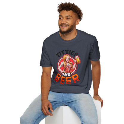 T-Shirt — "Titties and Beer" Oktoberfest Beer Girl Graphic Tee