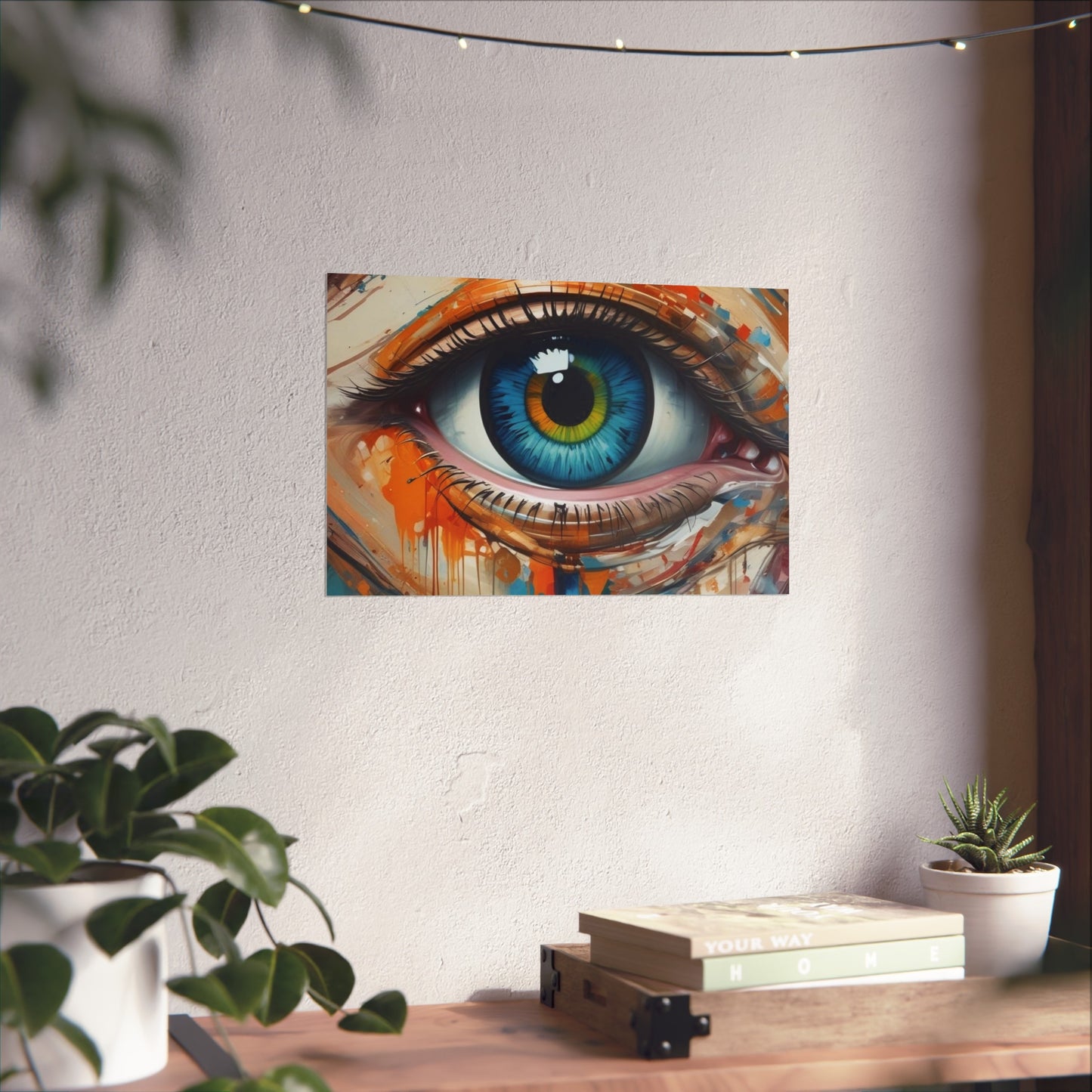 Vibrant Blue Eye Surreal Wall Art Print
