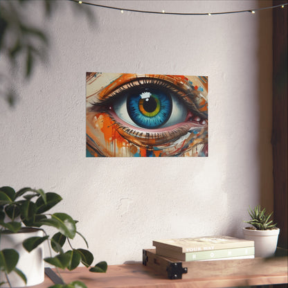 Vibrant Blue Eye Surreal Wall Art Print