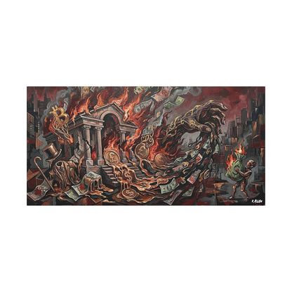 Economy Falling Canvas Wall Art Print — Matte Stretched Canvas
