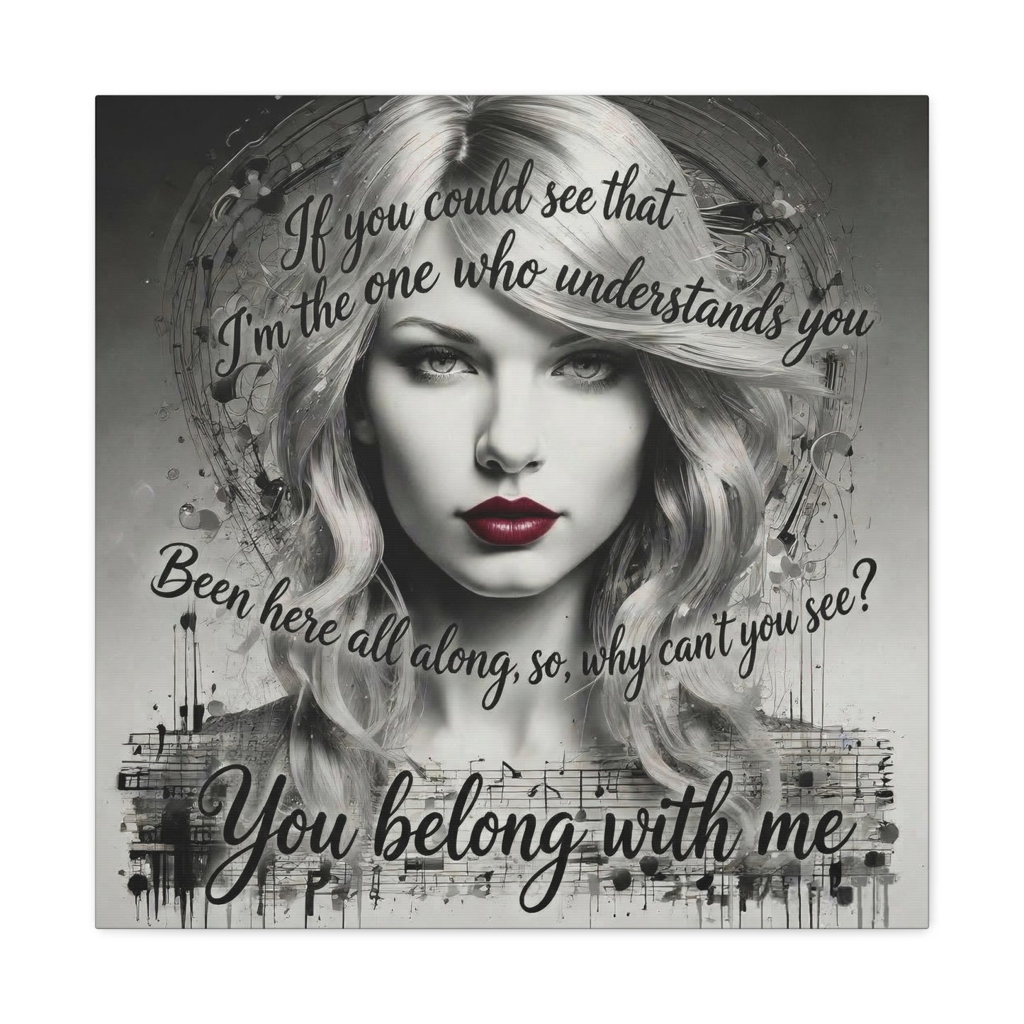 Swift Inspired "You Belong With Me" — Matte Stretched Canvas Wall Art