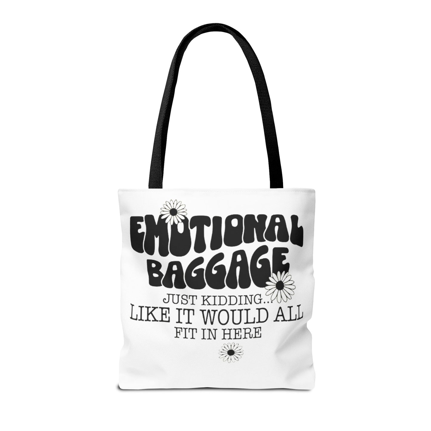 Tote Bag — "Emotional Baggage" Funny Quote Tote with Daisy Vibe