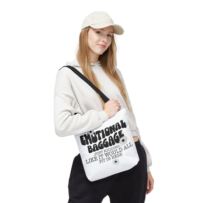 Tote Bag — "Emotional Baggage" Funny Quote Tote with Daisy Vibe