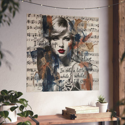 Swift Inspired Fine Art Poster — "I Wake Up; I'm Alive" Taylor-Inspired Music Portrait