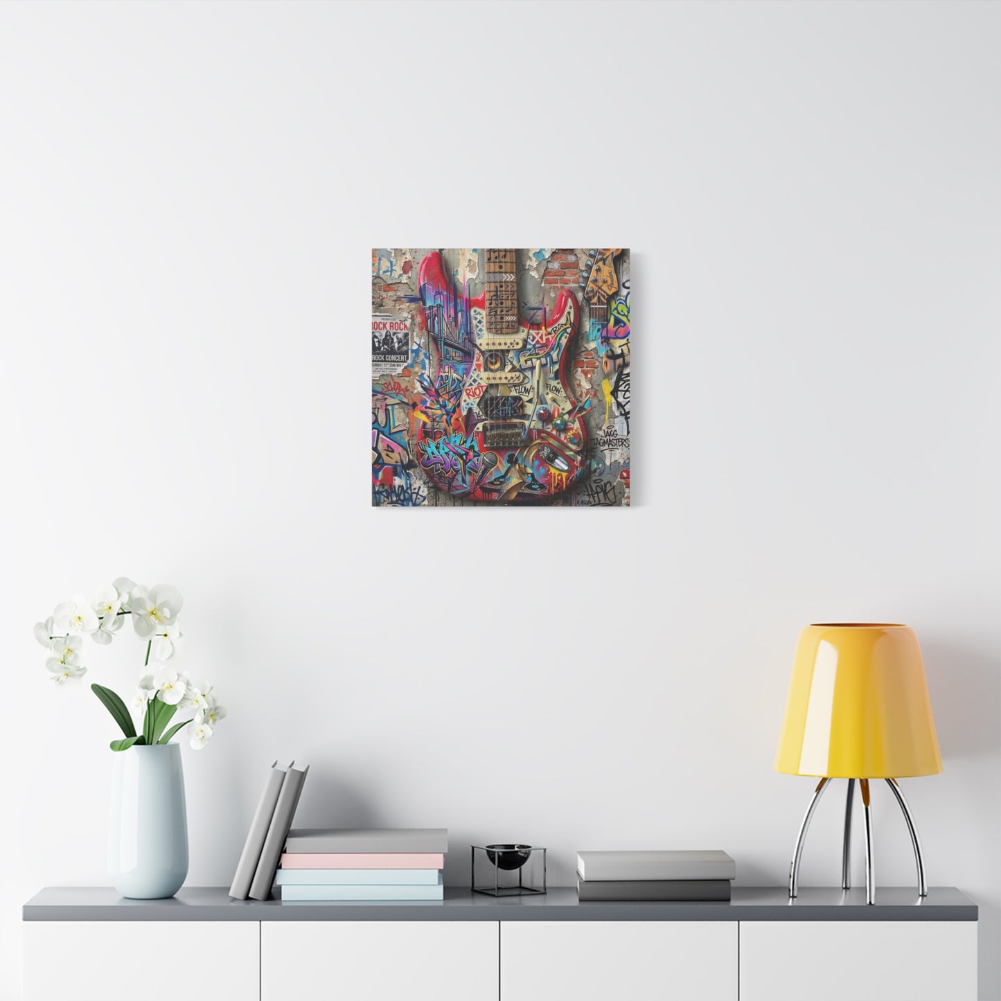 Urban Art Gutair Abstract Canvas Wall Art Print