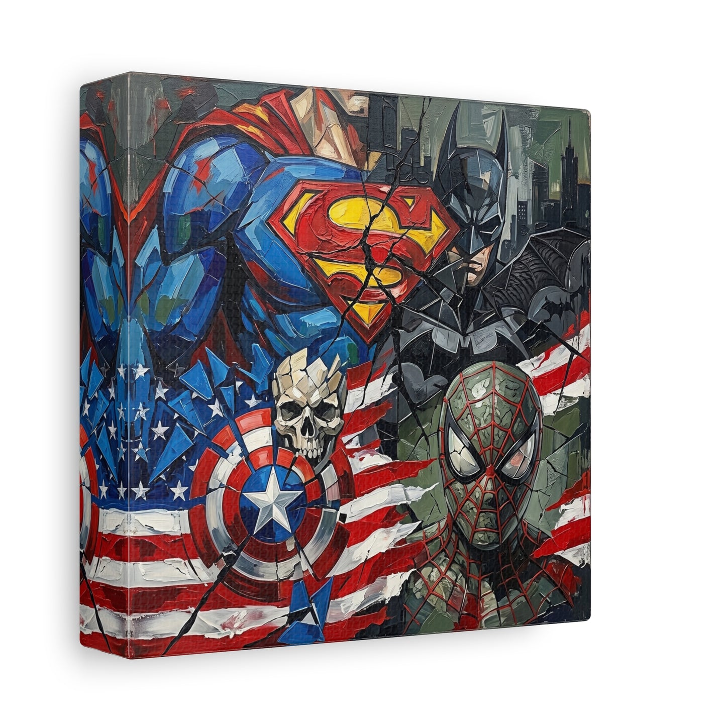 Superhero Abstract Canvas Wall Art Print
