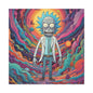 Psychedelic Rick Portal Canvas — Colorful Rick Illustration on Stretched Matte Canvas