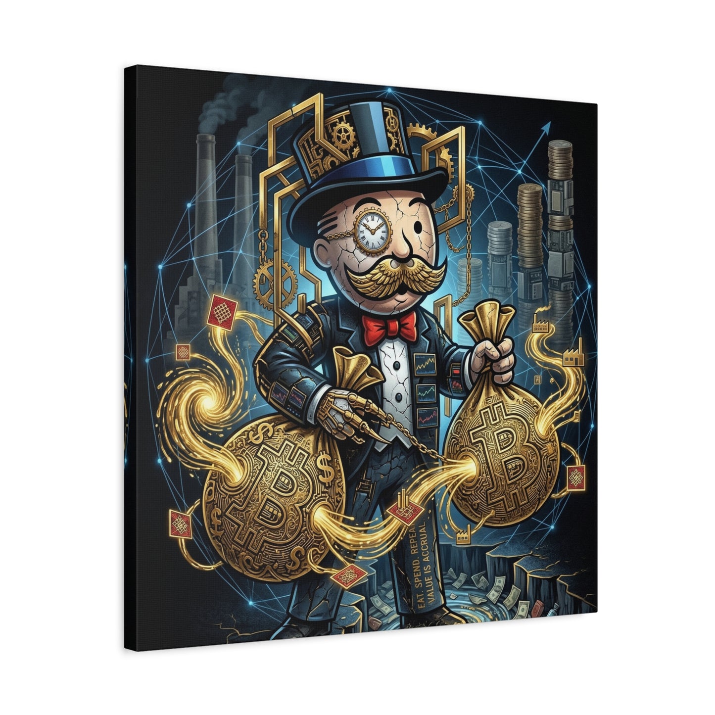 Rich Uncle Pennybags Canvas Wall Art Print