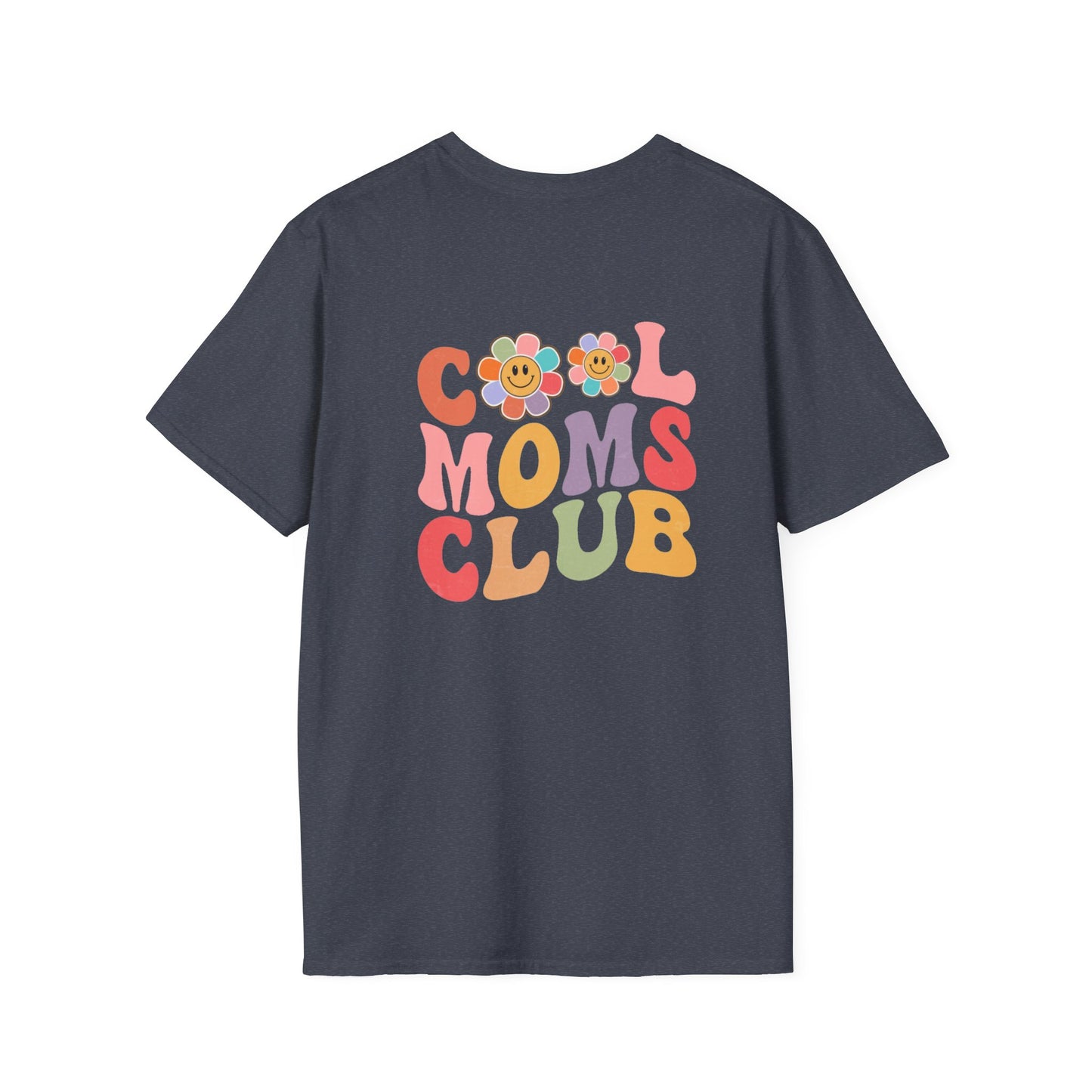 Cool Moms Club T-Shirt — Retro Floral Smiley Tee for Trendy Moms