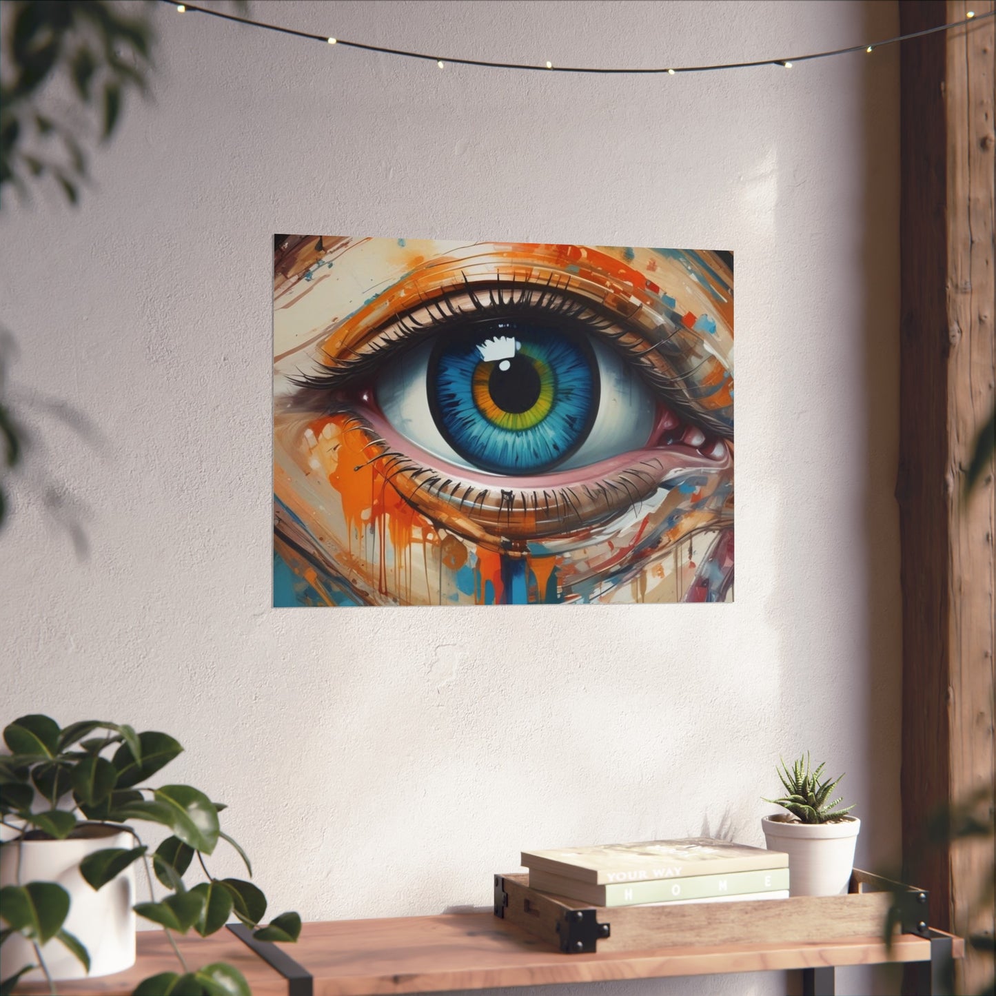 Vibrant Blue Eye Surreal Wall Art Print