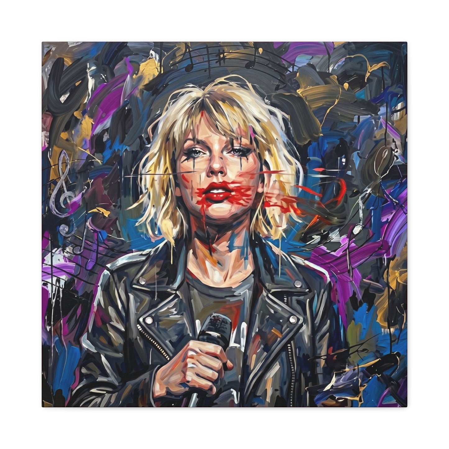 SMEARED THE LIPS Swift Portrait Canvas Art — Matte Stretched Canvas Print