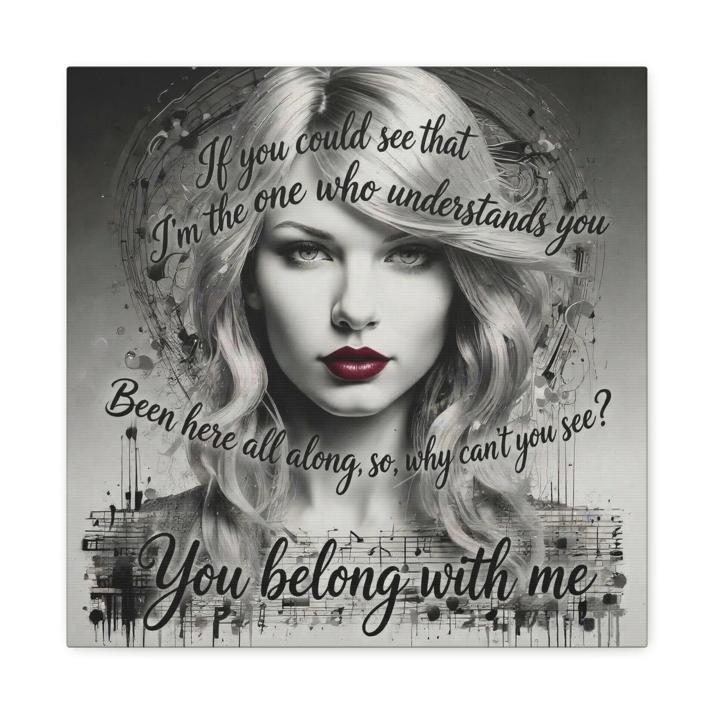 Swift Inspired "You Belong With Me" — Matte Stretched Canvas Wall Art