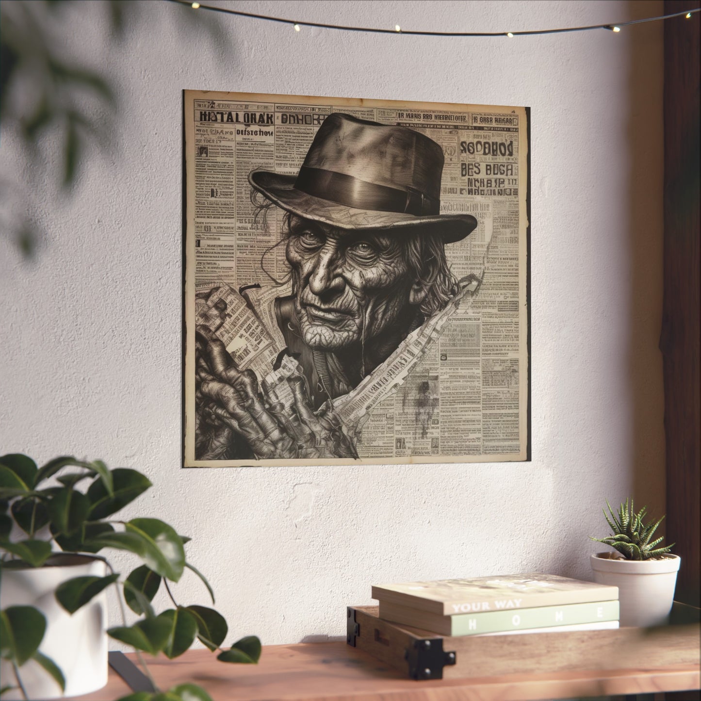 Freddy Krueger Vintage Newspaper Portrait Poster Print